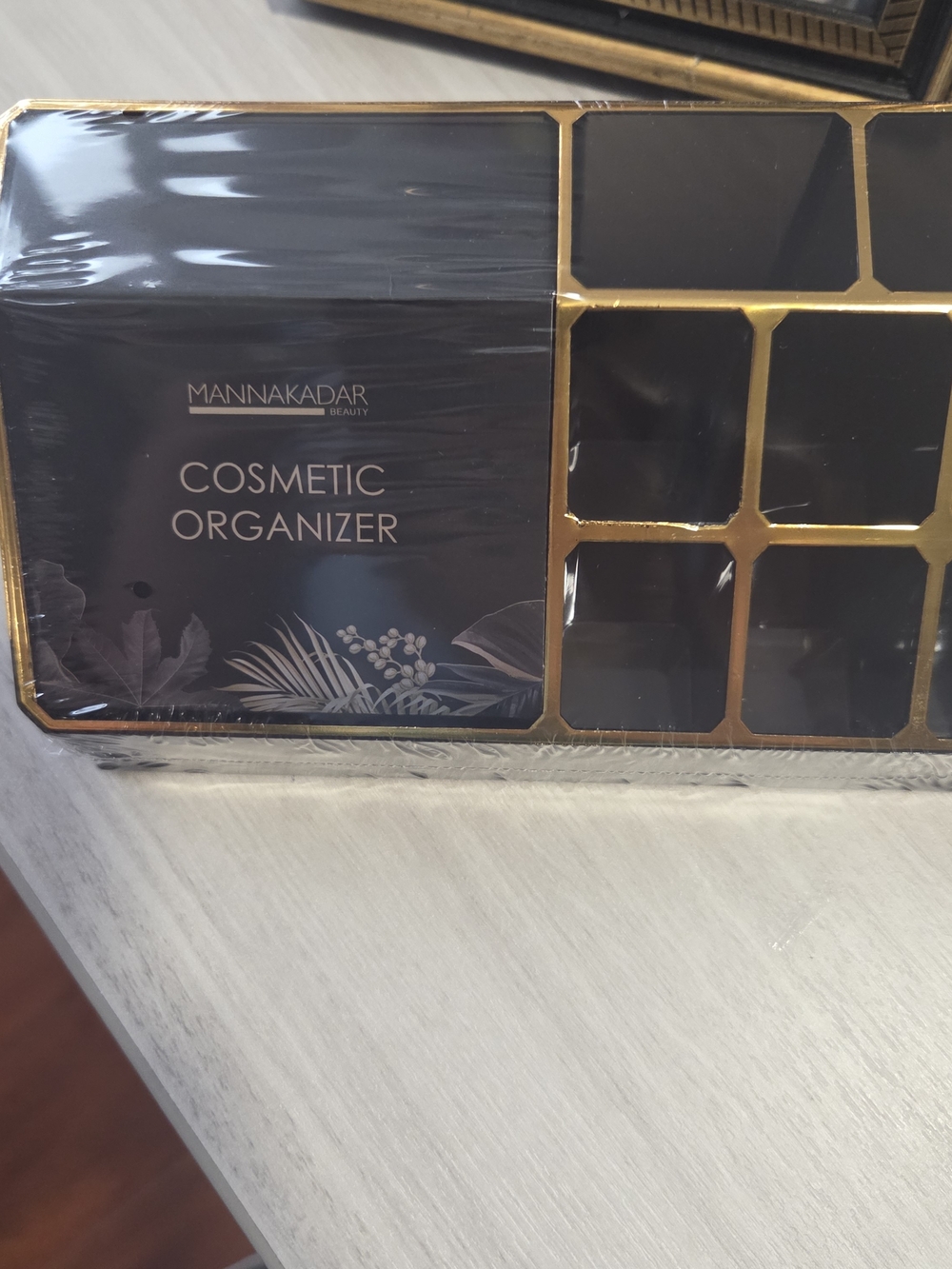 Black & Gold Cosmetic Organizer (2) Pieces